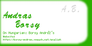 andras borsy business card